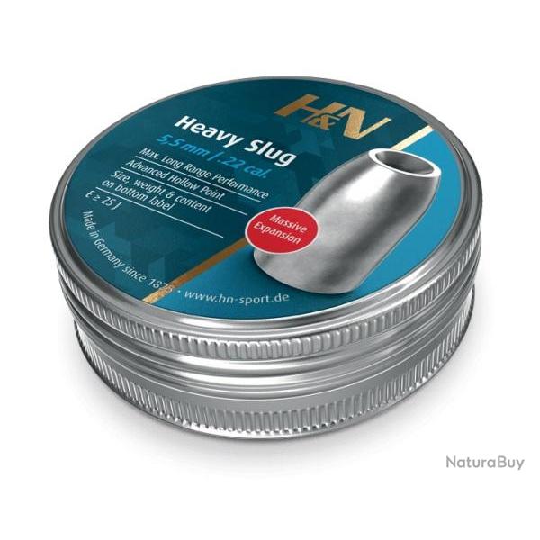 H&N SPORT BALLES HN SLUG HP HEAVY CAL 5.5 .218 38grs x120+
