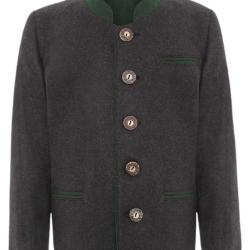 Veste autrichienne traditionnelle enfant en laine anthracite 7/8 ans