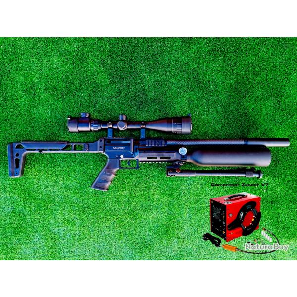 PACK-2 Carabine PCP SNOWPEAK AP900B Cal. 5,5 mm 19,9 J. + Valve Puissance + COMPRESSEUR