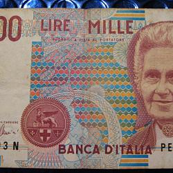 Italie, billet de 1000 lires M. Montessori 1990 ttb