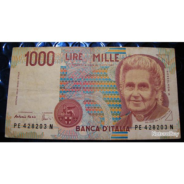Italie, billet de 1000 lires M. Montessori 1990 ttb