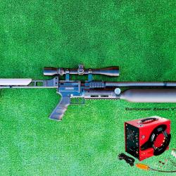 PACK-3 Carabine PCP SNOWPEAK AP900B CAMEL Cal. 6,35 mm 19,9 J. + Valve Puissance + COMPRESSEUR