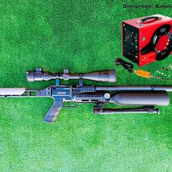 PACK-4 Carabine PCP SNOWPEAK AP900B Cal. 5,5 mm 19,9 J. + Valve Puissance + COMPRESOR