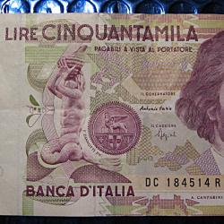 Italie, billet de 50000 lires  1992 " Gian Lorenzo Bernini " ttb