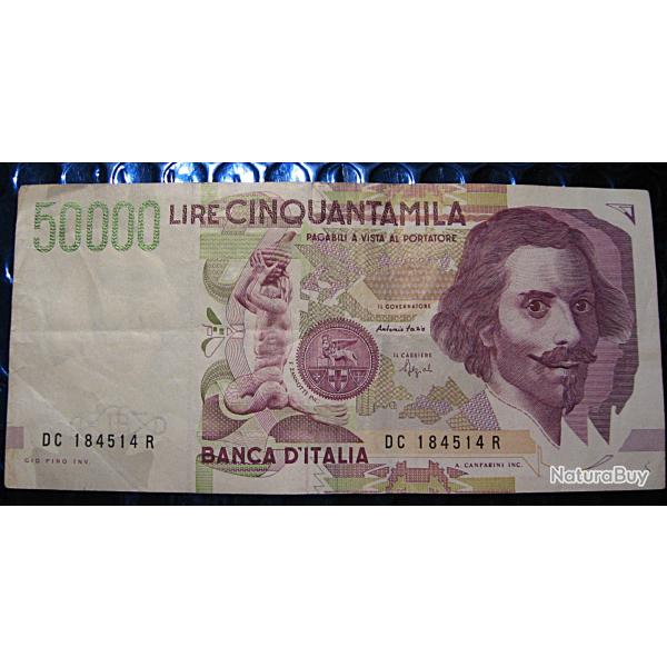 Italie, billet de 50000 lires  1992 " Gian Lorenzo Bernini " ttb