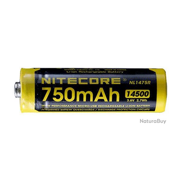 Accu Li-ion 14500 - 750mAh - Nitecore - Ref NCNL1475R - EAN 6952506492404