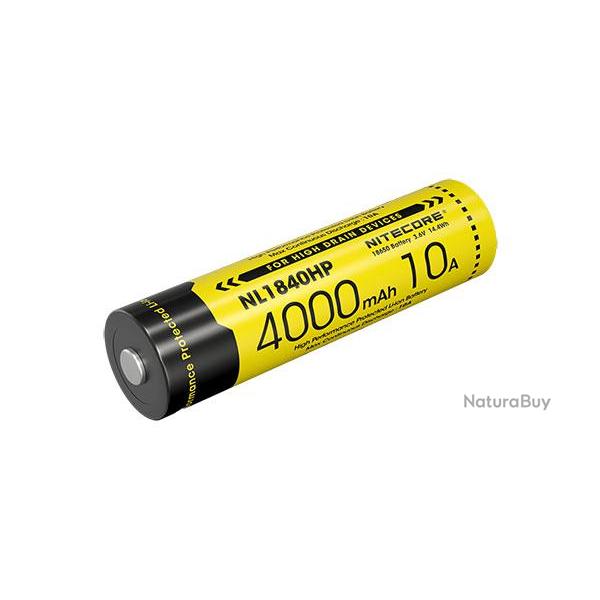 Accu Li-ion 18650 Hautes Performances 10A - Capacit� 4000mAh - Nitecore - Ref NCNL1840HP