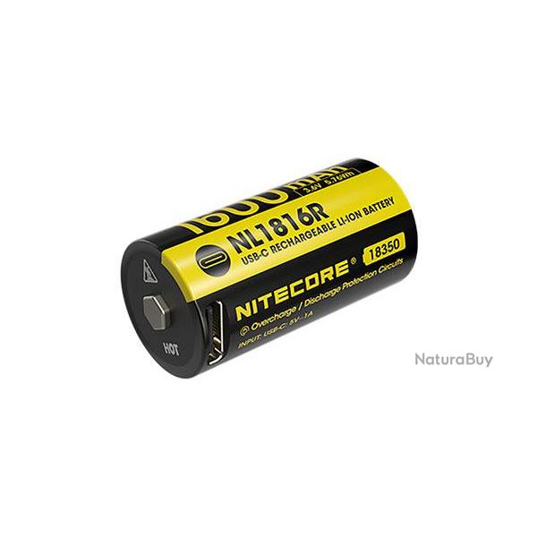 Accu Li-ion 18350 - Capacit� 1600mAh - Nitecore - Ref NCNL1816R - EAN 6952506496563