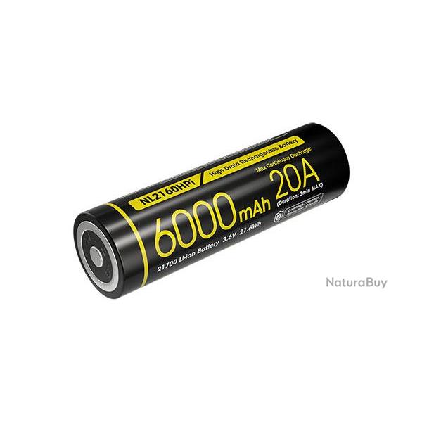 Accu Rechargeable 21700 Li-ion Haute Performance - Nitecore - Ref NCNL2160HPI - EAN 6952506496914