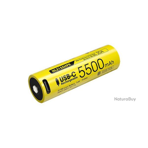 Accu Rechargeable 21700 Li-ion Haute Performance - Nitecore - Ref NCNL2155HPR - EAN 6952506498222