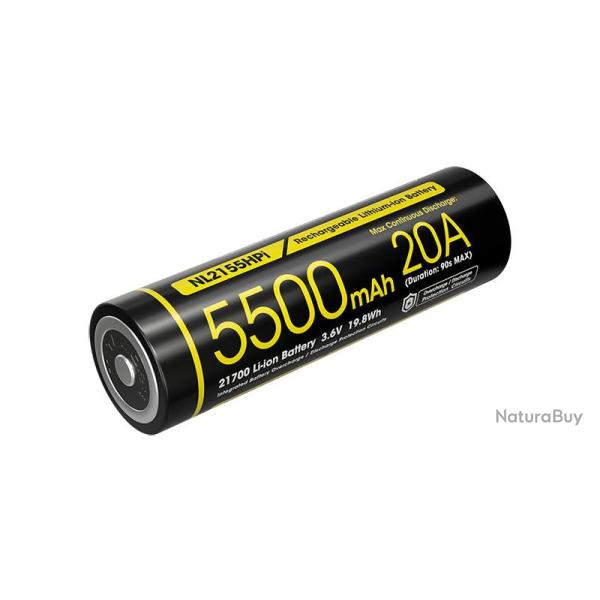 Accu Rechargeable 21700i Li-ion Haute Performance - Nitecore - Ref NCNL2155HPI - EAN 6952506497225