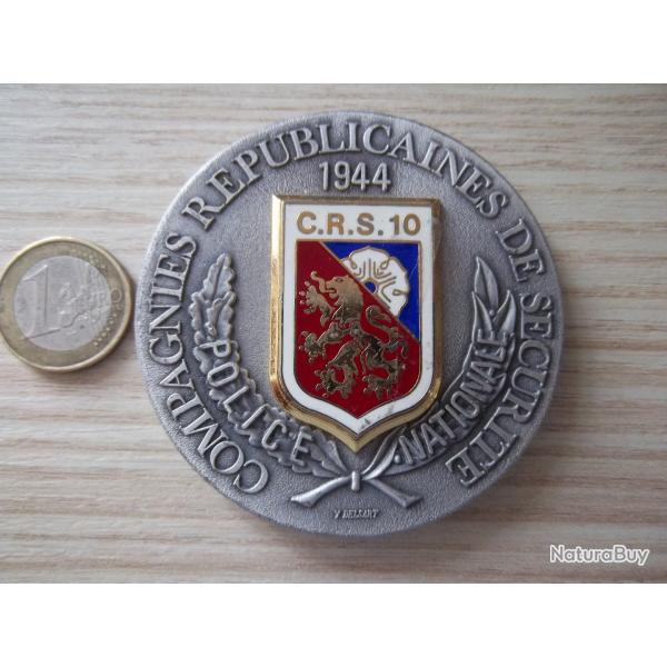 obsol�te !! plaque Compagnie R�publicaine de S�curit� CRS 10 Le Mans