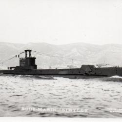 Carte postale en noir et blanc du sous-marin Sibylle -N&deg;7850