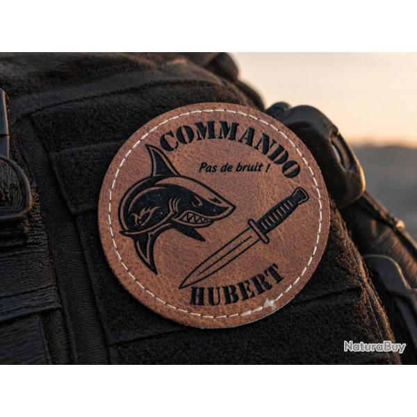 Patch cuir pu Commando Hubert 6.5cm - nageurs de combat marine nationale
