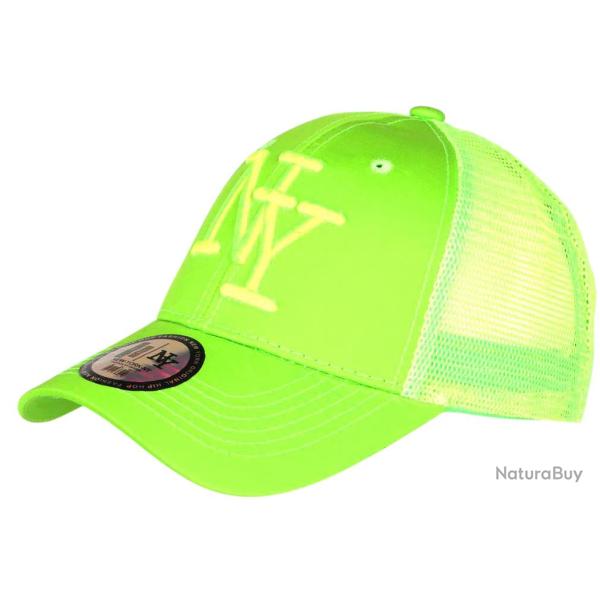 Casquette NY Filet Vert Fluo Trucker Baseball Fashion Gybz Taille unique Vert