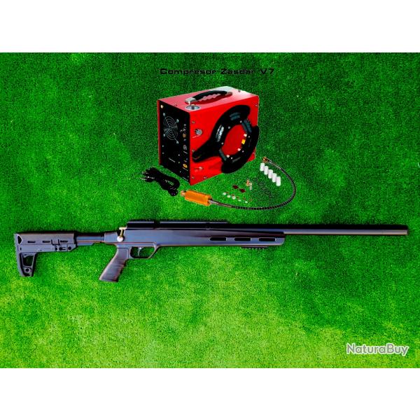 CARABINE ARCEA-SNOWPEAK M30C NOIR PCP, Calibre 6,35 mm, 19,9 Joules + COMPRESSEUR