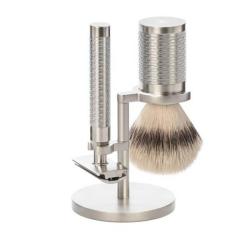 Set Muhle Rocca 3 pi&egrave;ces synth&eacute;tique argent&eacute; inox bross&eacute;