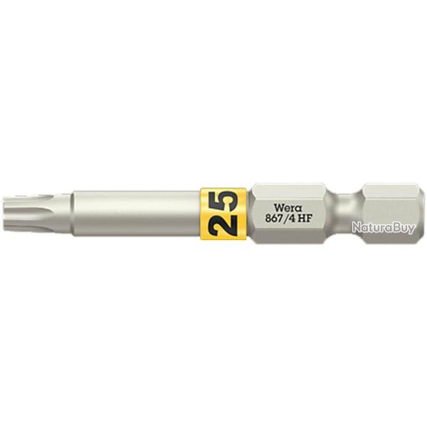 Embout de vissage Torx HF Embout Torx HF TX25 L 50 - WERA - Ref WER060084 - EAN 4013288106926