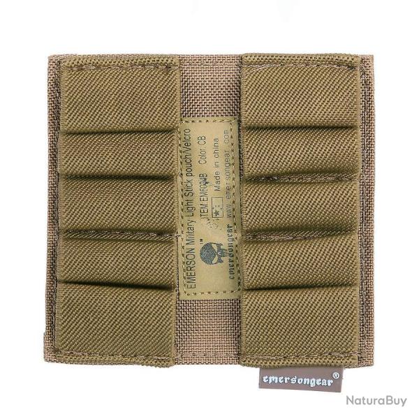 Pochette militaire velcro uni - pour 5 batons lumineux Coyote