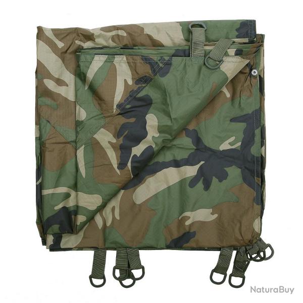 B�che polyester avec sangle 3 x 3 m Camouflage Woodland