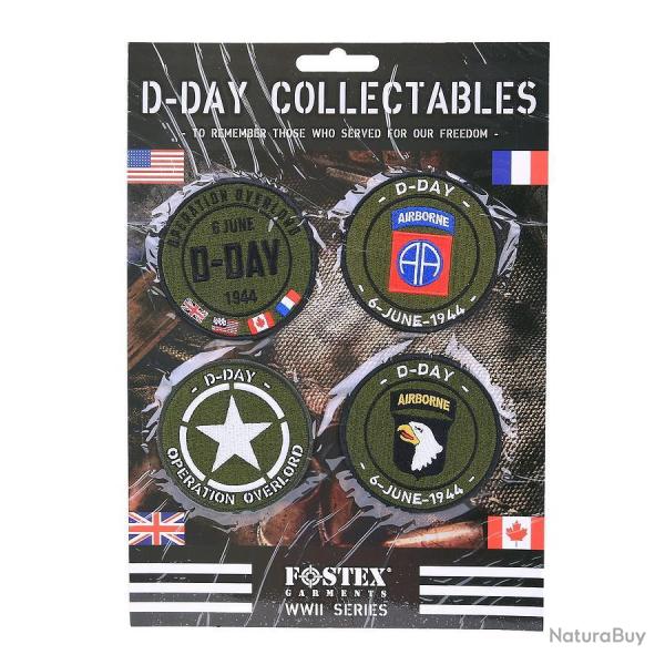 Pack de 4 patchs tissus - collection DDay