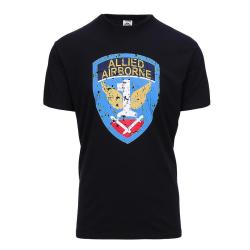 Tee Shirt Allied Airborne vintage Noir