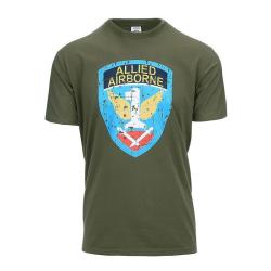 Tee Shirt Allied Airborne vintage Kaki
