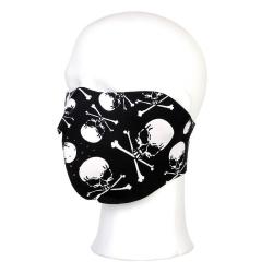Demi masque motard, skull & bones