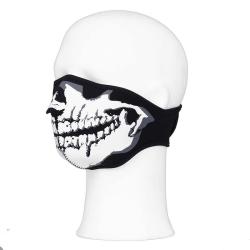 Demi masque motard, skull white mouth