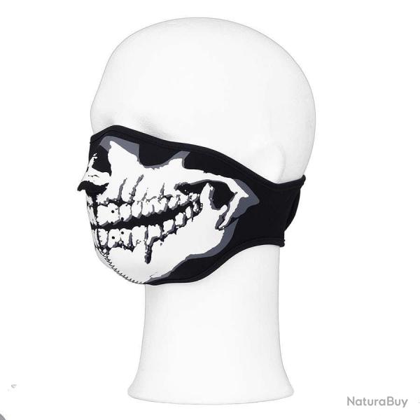 Demi masque motard, skull white mouth