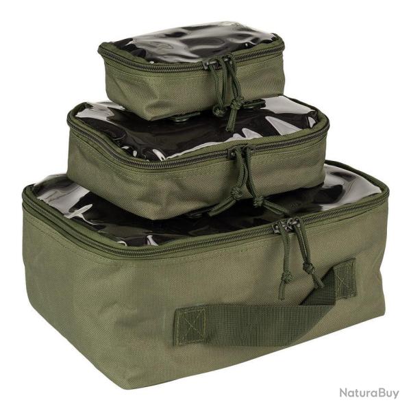 Pochettes d'organisation transparentes MOLLE 3 pi�ces Vert