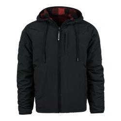 Veste Reversible Sherpa & Softshell Jas Noir/Rouge, XL