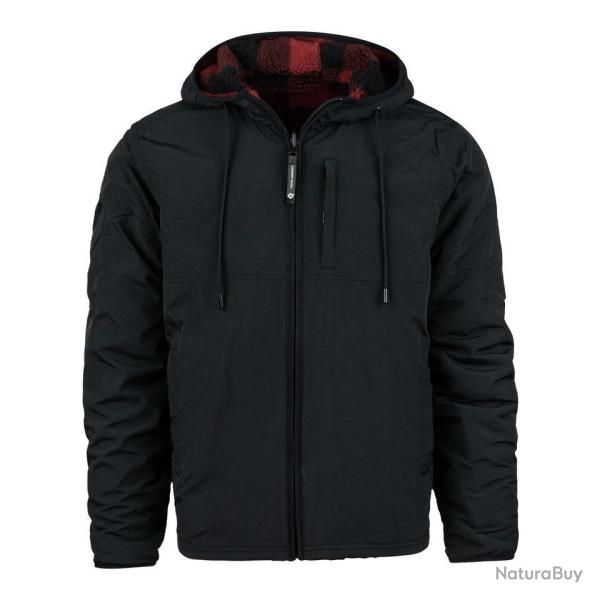 Veste Reversible Sherpa & Softshell Jas Noir/Rouge, XL