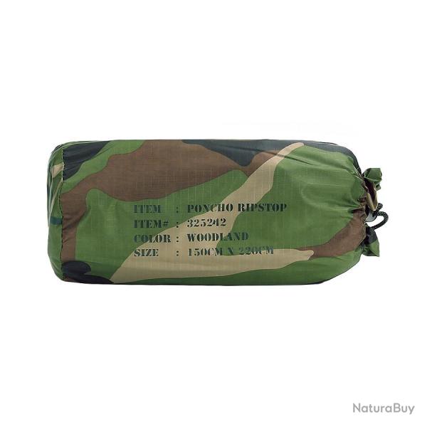 Poncho r�sistant en Ripstop Camouflage Woodland