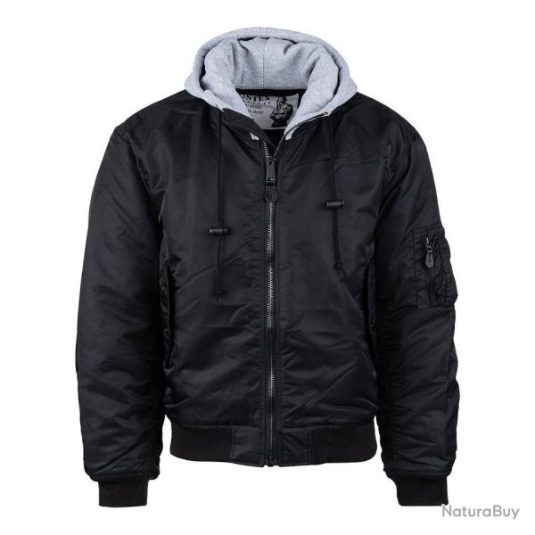 Blouson Bombers MA1 � capuche Noir, 3XL