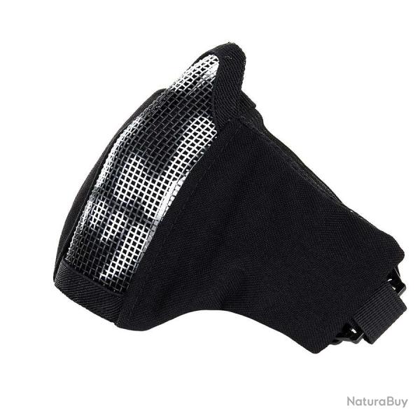 Masque Airsoft grillage et nylon impression Skull Noir