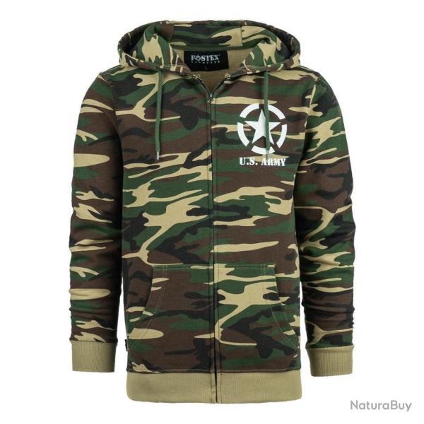 Sweat � capuche avec zip Allied Star U.S. Army