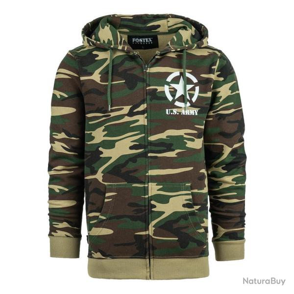 Sweat � capuche avec zip Allied Star U.S. Army
