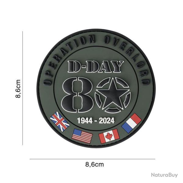 Patch 3D PVC D-DAY 80 drapeaux Alli�s #1