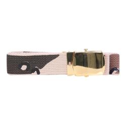 Ceinture toile 30mm avec boucle dor&eacute;e Camouflage D&eacute;sert 6clr