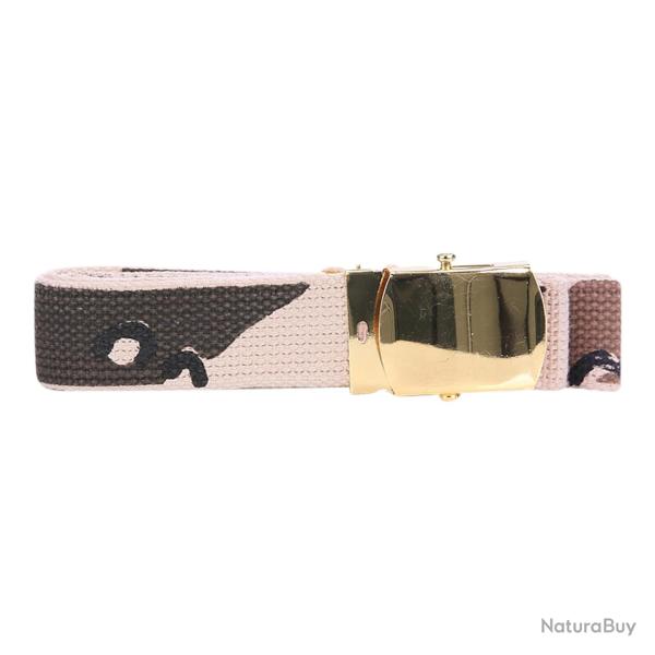 Ceinture toile 30mm avec boucle dor�e Camouflage D�sert 6clr