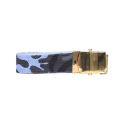 Ceinture toile 30mm avec boucle dor&eacute;e Bleu
