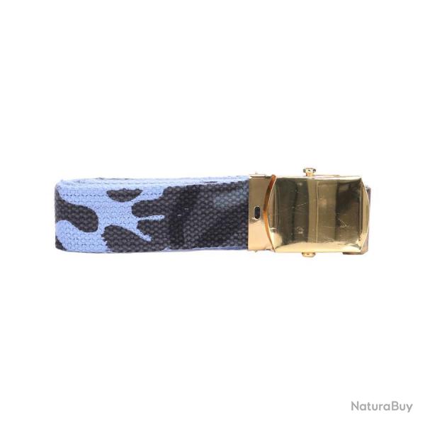 Ceinture toile 30mm avec boucle dor�e Bleu