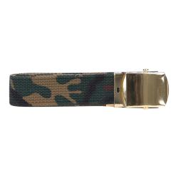 Ceinture toile 30mm avec boucle dor&eacute;e Camouflage Woodland