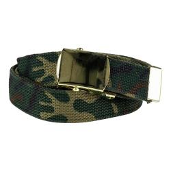 Ceinture toile 30mm avec boucle dor&eacute;e Camouflage Woodland