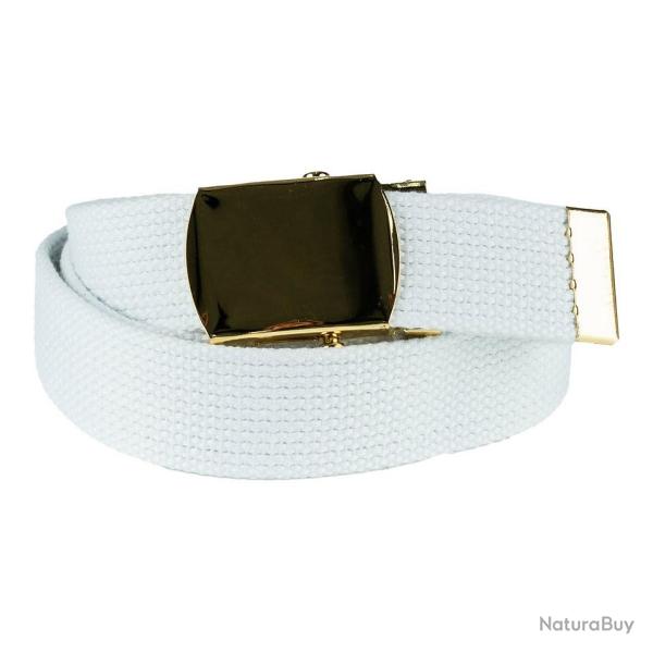 Ceinture toile 30mm avec boucle dor�e Blanc