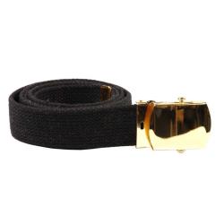 Ceinture toile 30mm avec boucle dor&eacute;e Noir