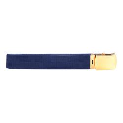 Ceinture toile 30mm avec boucle dor&eacute;e Bleu