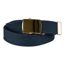 Ceinture toile 30mm avec boucle dor&eacute;e Bleu
