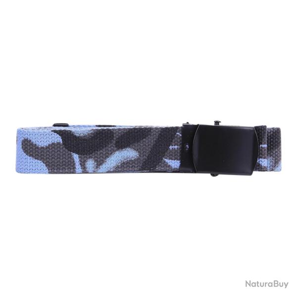 Ceinture toile 30mm avec boucle noire Camouflage Bleu ciel